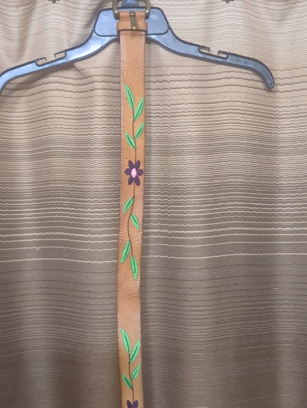 GAP Brown Genuine Leather Floral Y2K Vintage Women's Belt